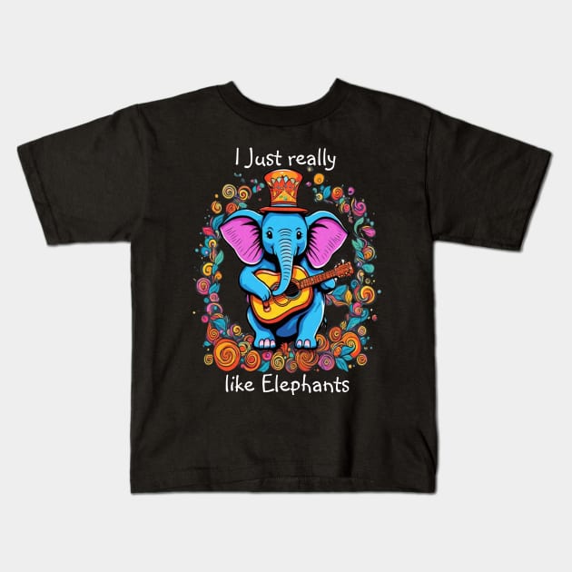 Elephonic Ruler I really like elephants Kids T-Shirt by coollooks